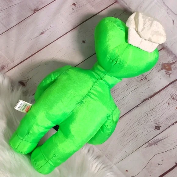 Vtg Y2K Halloween Plush Neon Green Skeleton Ghost Chef Stuffed Animal Sugar Loaf - Picture 10 of 14